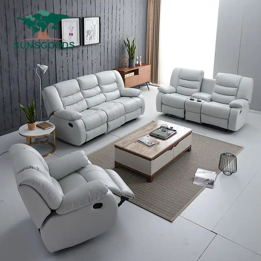 Comfortable Leather Sofa Set Living Room Furniture